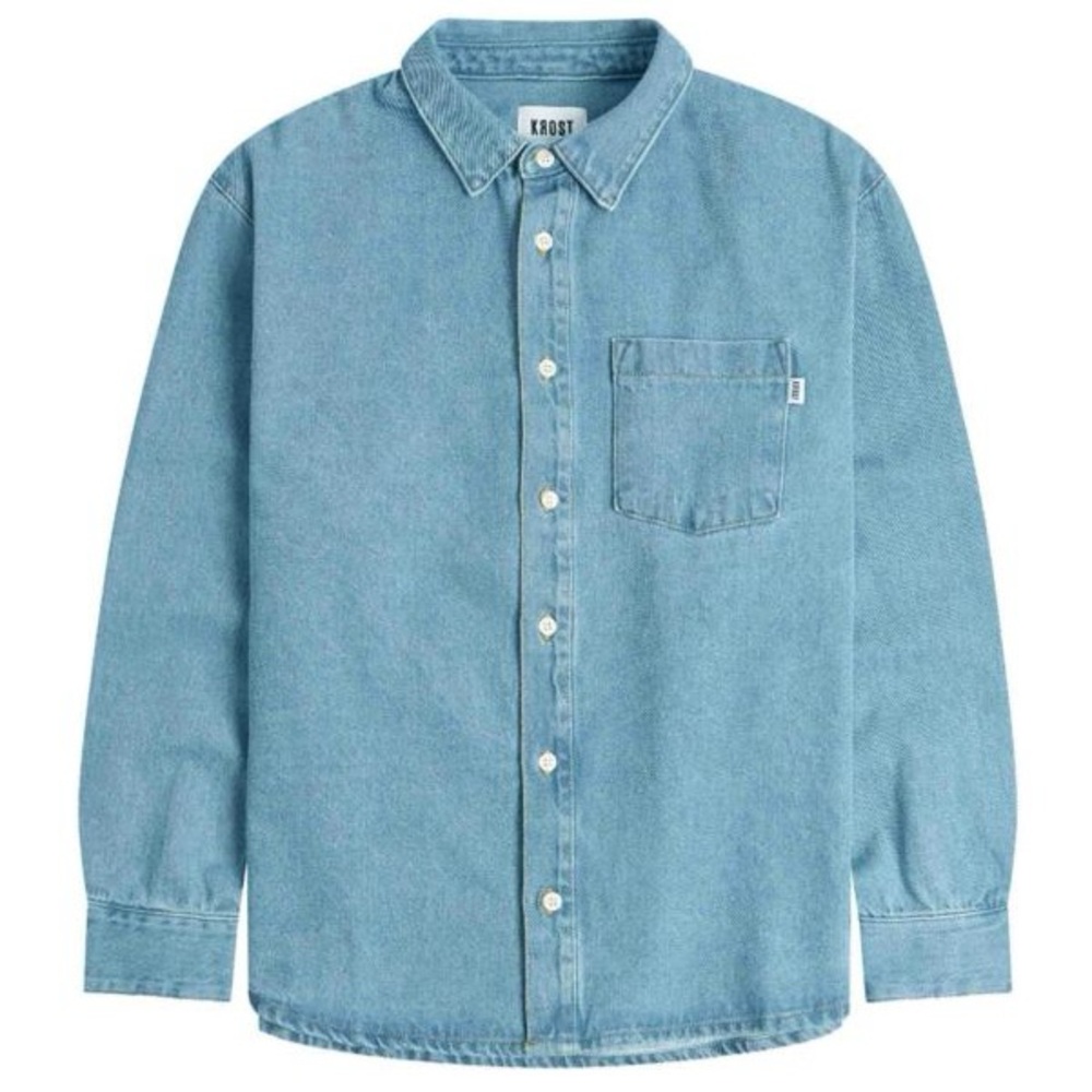 Krost Retro Mid Stone Denim Button Up Shirt